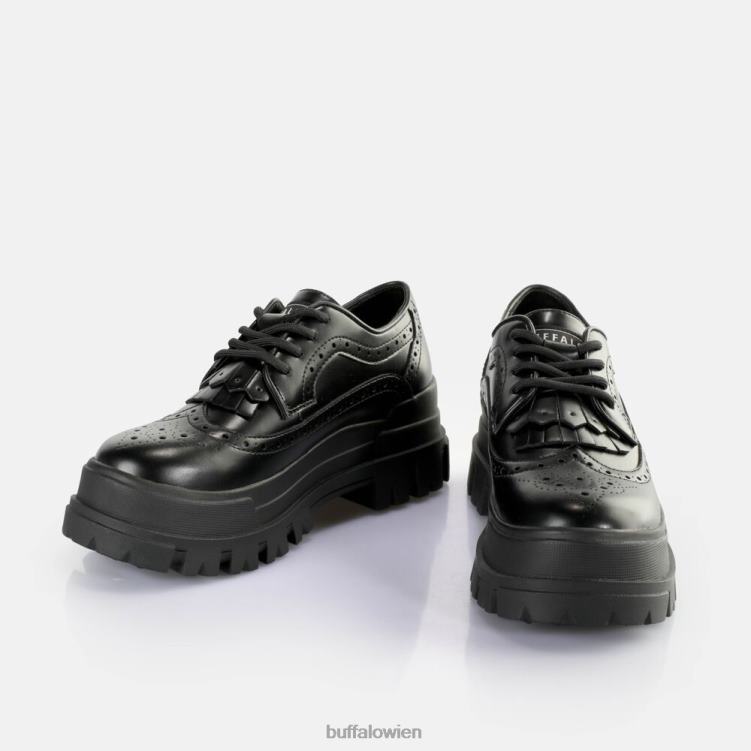 bei Buffalo Aspha Brogue-Slipper vegan Schwarz 0FX48160 |Slipper