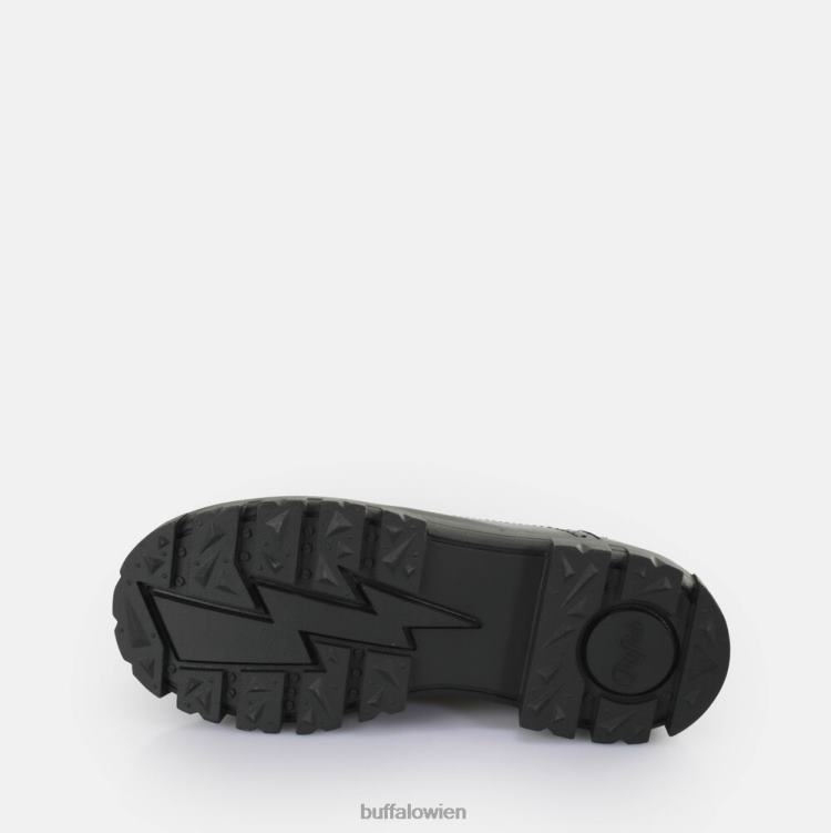 bei Buffalo Aspha Brogue-Slipper vegan Schwarz 0FX48160 |Slipper