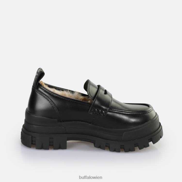 bei Buffalo Aspha Loafer warmer Loafer vegan Schwarz 0FX48709 |Slipper