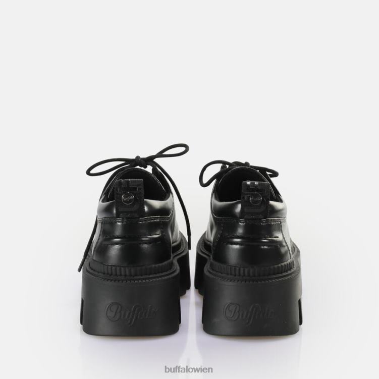 bei Buffalo Flora Laceup Lo veganer Loafer Schwarz 0FX48694 |Slipper