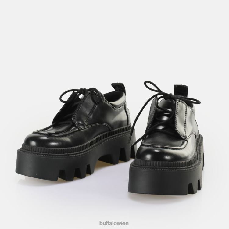 bei Buffalo Flora Laceup Lo veganer Loafer Schwarz 0FX48694 |Slipper