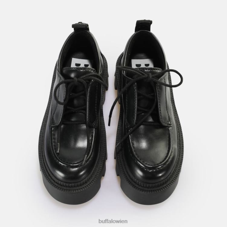 bei Buffalo Flora Laceup Lo veganer Loafer Schwarz 0FX48694 |Slipper