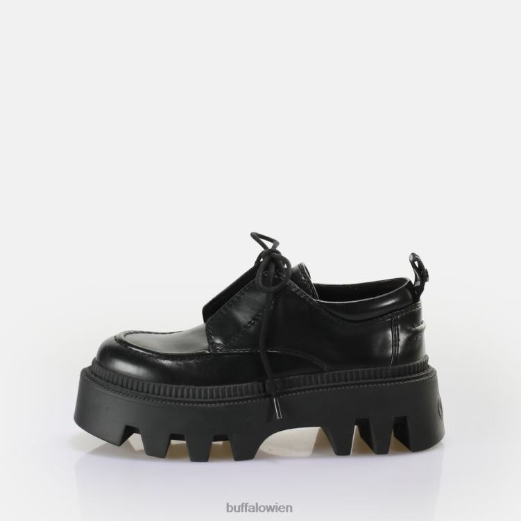 bei Buffalo Flora Laceup Lo veganer Loafer Schwarz 0FX48766 |Slipper