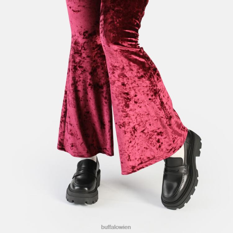 bei Buffalo quadratischer Loafer-Schuh Schwarz 0FX48742 |Slipper