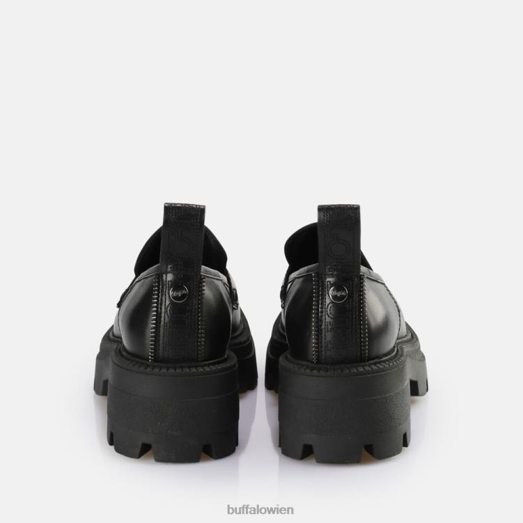 bei Buffalo quadratischer Loafer-Schuh Schwarz 0FX48742 |Slipper
