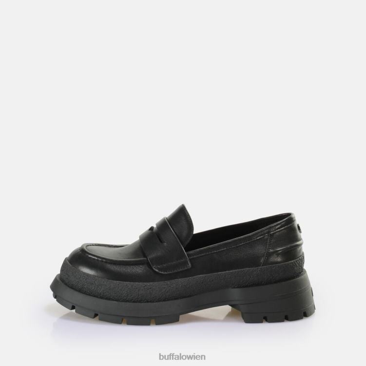bei Buffalo unhöflicher Loafer vegan Schwarz 0FX48647 |Slipper