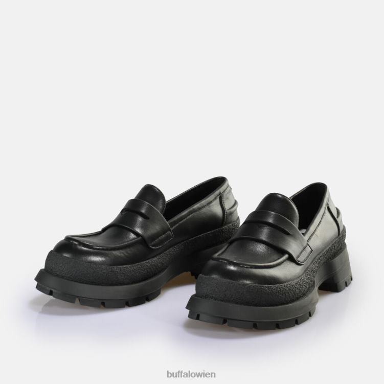 bei Buffalo unhöflicher Loafer vegan Schwarz 0FX48647 |Slipper
