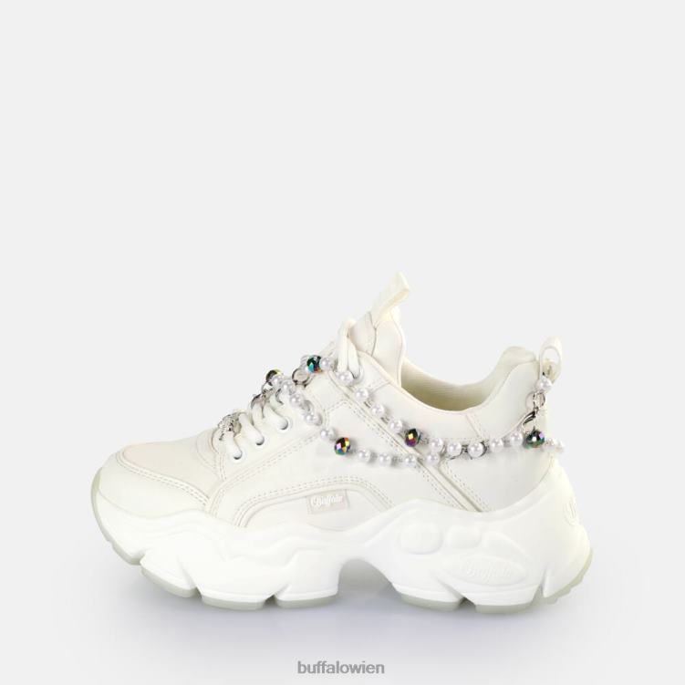 bei Buffalo Binär-Charm-Sneaker niedrig, vegan Perlweiss 0FX48817 |Turnschuhe