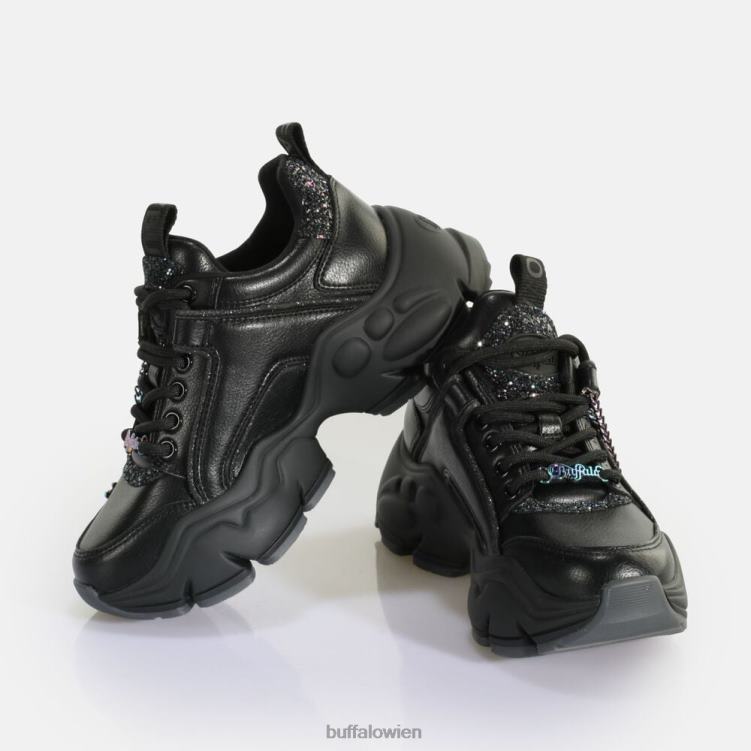 bei Buffalo Binärer Glam-Sneaker, Sneaker Low, vegan Schwarz 0FX48421 |Turnschuhe