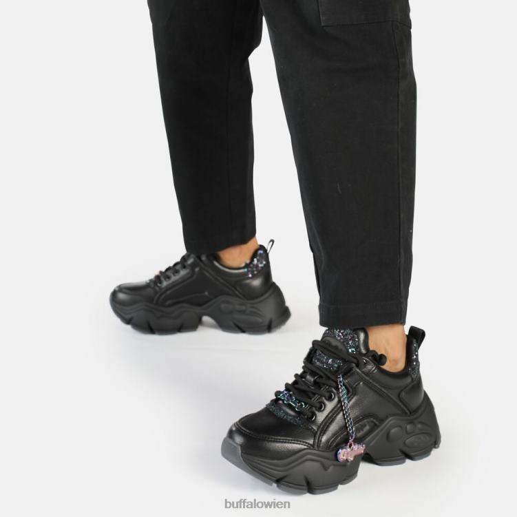 bei Buffalo Binärer Glam-Sneaker, Sneaker Low, vegan Schwarz 0FX48421 |Turnschuhe