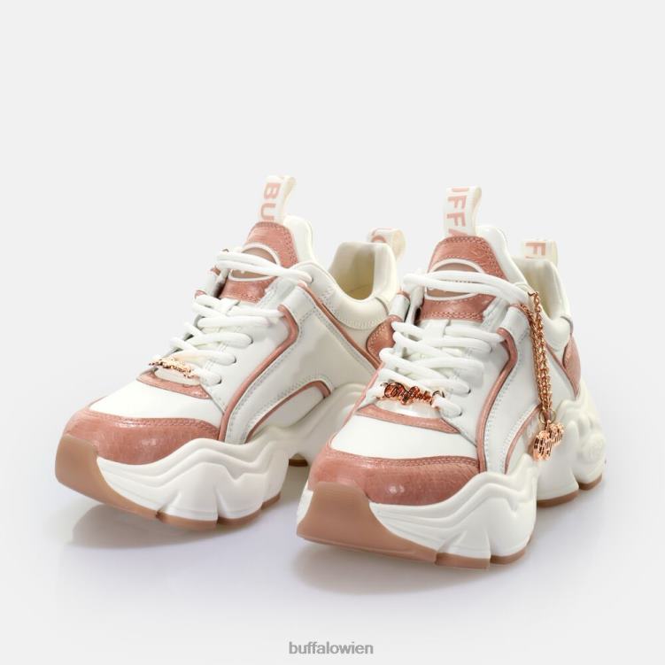 bei Buffalo Binary Glam Sneaker Low vegan weiß/hellrosa 0FX48320 |Turnschuhe