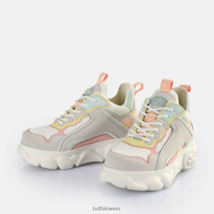 bei Buffalo CLD Chai Sneakers Low vegan creme/rosa/mintgrün 0FX4872 |Turnschuhe