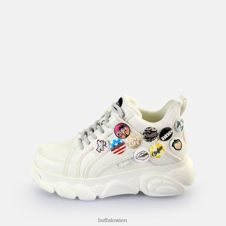 bei Buffalo CLD Corin Button Sneakers Low vegan Weiss 0FX48143 |Turnschuhe