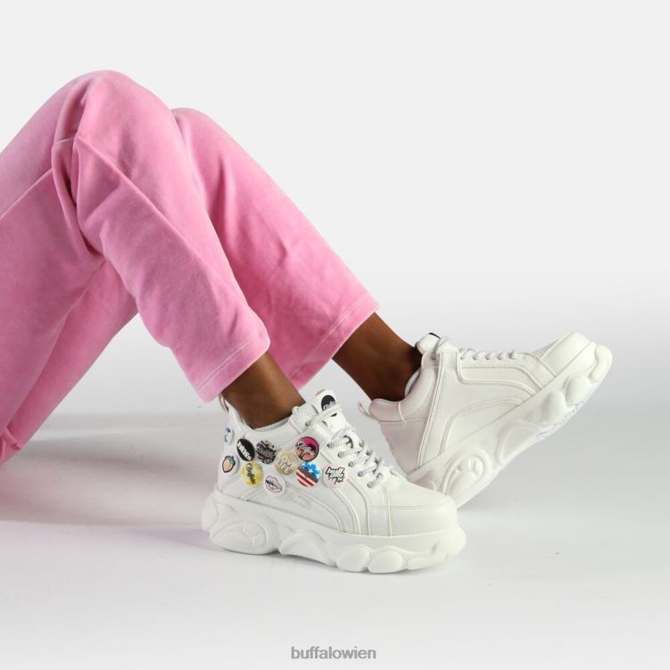bei Buffalo CLD Corin Button Sneakers Low vegan Weiss 0FX48143 |Turnschuhe