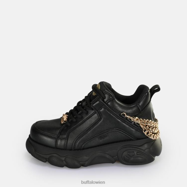 bei Buffalo CLD Corin Chain 2.0 Sneaker Low vegan schwarzes Gold 0FX48591 |Turnschuhe