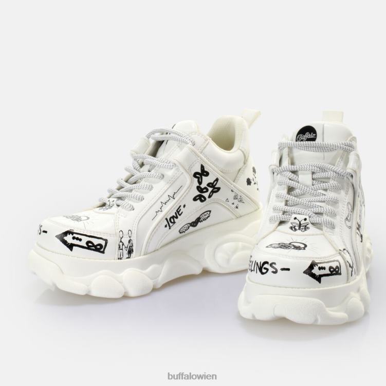 bei Buffalo CLD Corin Sneaker Low vegan Graffiti-Doodle 0FX48756 |Turnschuhe