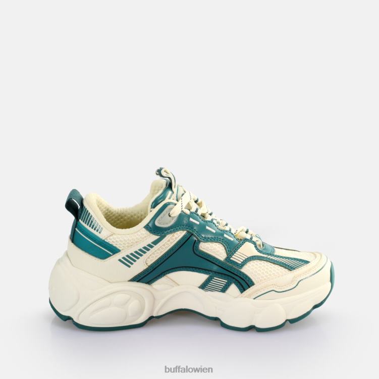 bei Buffalo CLD Run Jog Sneakers Low vegan creme/grün 0FX48912 |Turnschuhe
