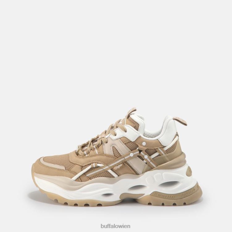 bei Buffalo Niedrige, vegane Triplet Hollow-Sneaker Beige 0FX48123 |Turnschuhe