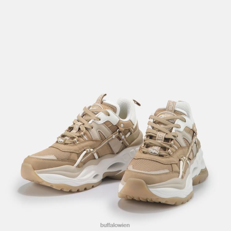 bei Buffalo Niedrige, vegane Triplet Hollow-Sneaker Beige 0FX48123 |Turnschuhe