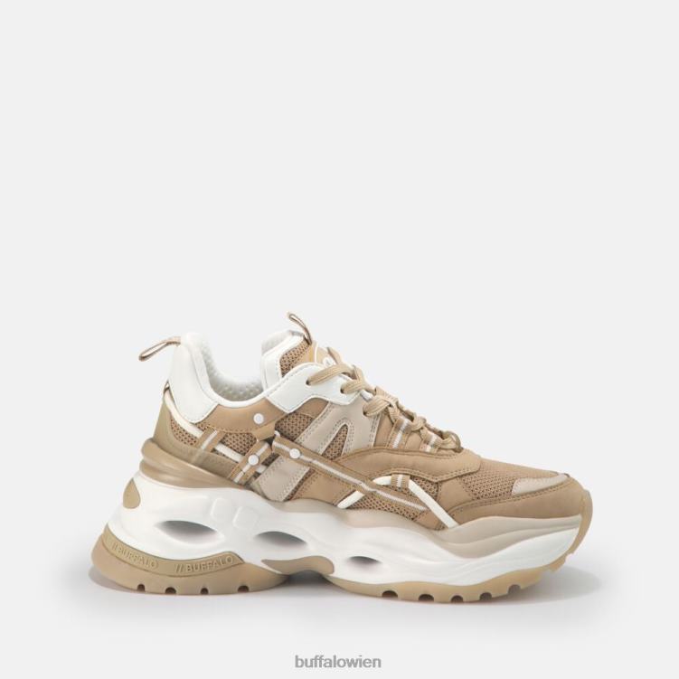 bei Buffalo Niedrige, vegane Triplet Hollow-Sneaker Beige 0FX48123 |Turnschuhe