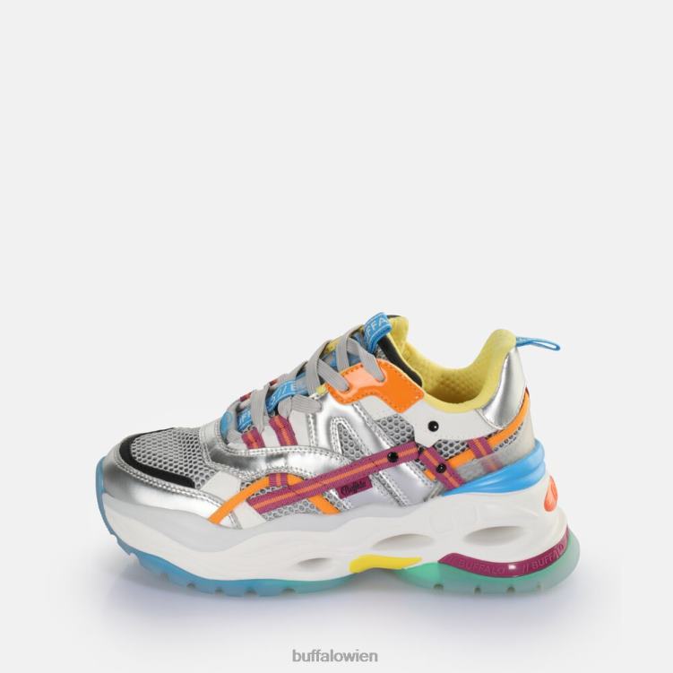 bei Buffalo Triplet Hollow Sneaker Low vegan silber/lila 0FX48126 |Turnschuhe