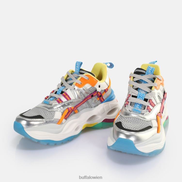 bei Buffalo Triplet Hollow Sneaker Low vegan silber/lila 0FX48126 |Turnschuhe