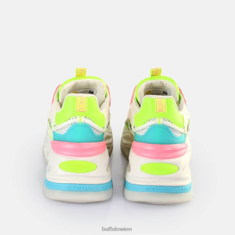 bei Buffalo Triplet Hollow Sneakers Low vegan Weiß/Neon-Mehrfarben 0FX48128 |Turnschuhe