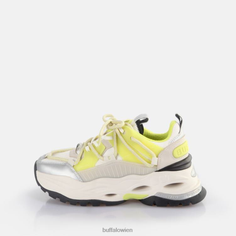 bei Buffalo Triplet-Spitzen-Sneaker niedrig, vegan Sahne/Limette 0FX48744 |Turnschuhe