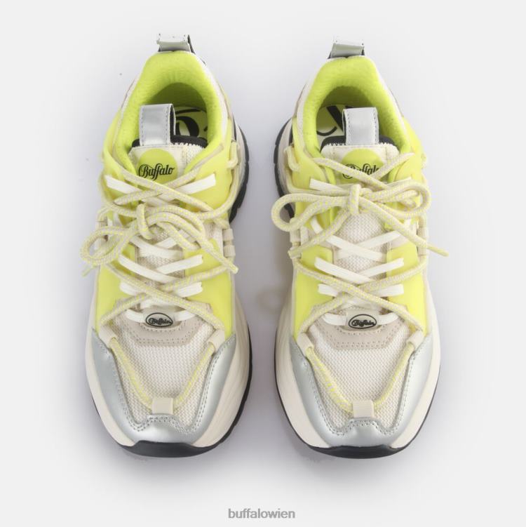 bei Buffalo Triplet-Spitzen-Sneaker niedrig, vegan Sahne/Limette 0FX48744 |Turnschuhe