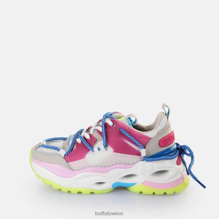 bei Buffalo Triplet-Spitzen-Sneaker niedrig, vegan hellgrau/neonmehrfarbig 0FX48747 |Turnschuhe