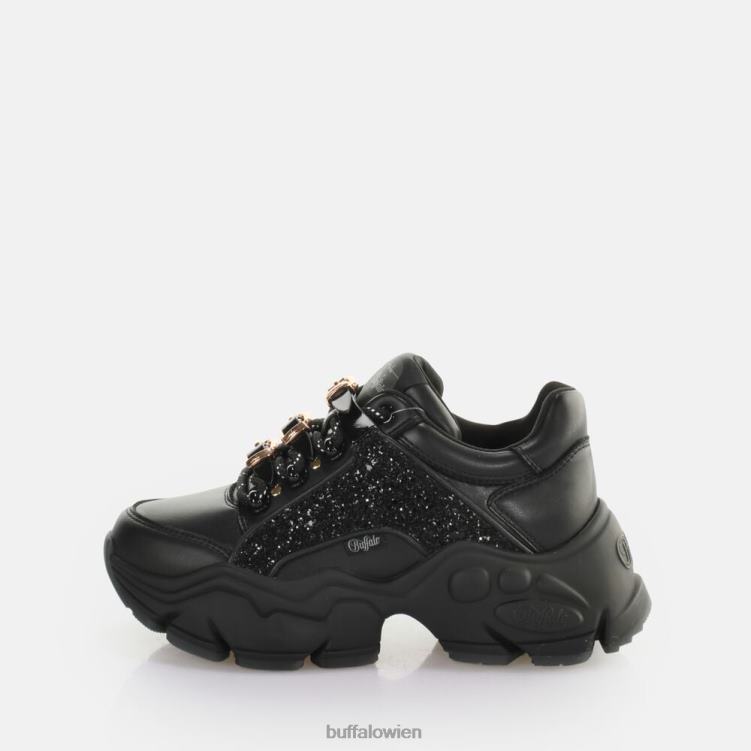 bei Buffalo binärer Glam-Sneaker vegan Glitzer/Schwarz 0FX48322 |Turnschuhe