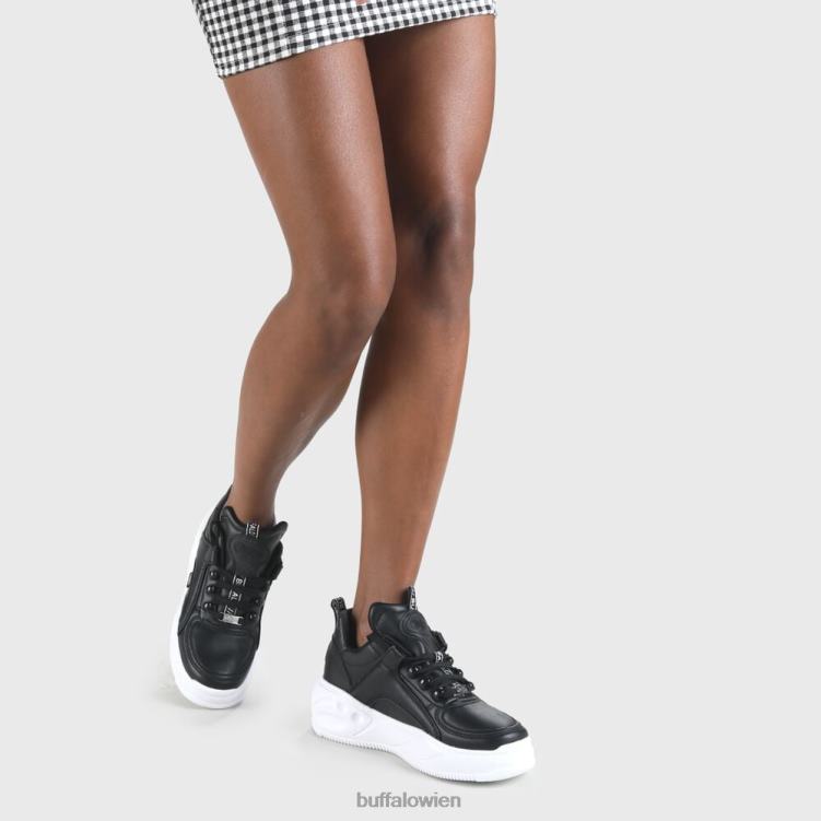 bei Buffalo flacher, schlichter Sneaker Schwarz 0FX48768 |Turnschuhe