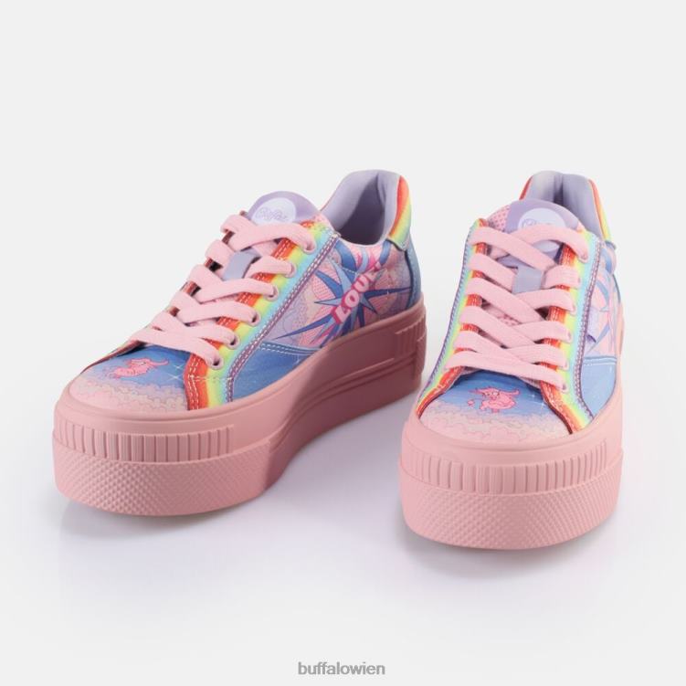 bei Buffalo gepaarte Graffiti-Sneakers niedrig vegan lila Liebe 0FX4833 |Turnschuhe