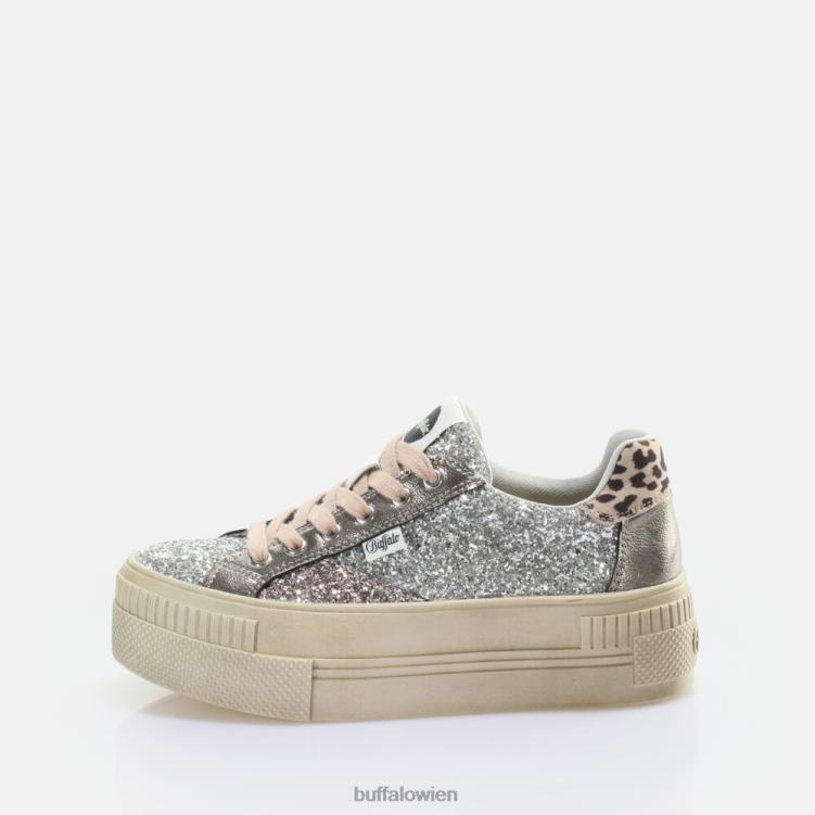 bei Buffalo gepaarte Schnür-Lo-Sneaker-Low-Vegan Silber 0FX48163 |Turnschuhe