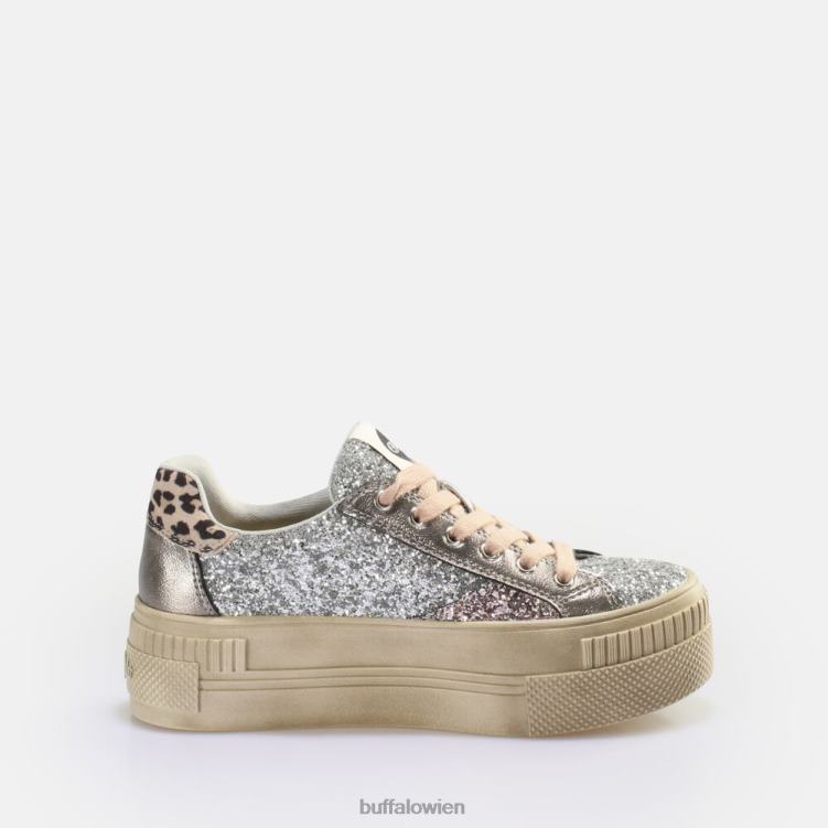 bei Buffalo gepaarte Schnür-Lo-Sneaker-Low-Vegan Silber 0FX48163 |Turnschuhe