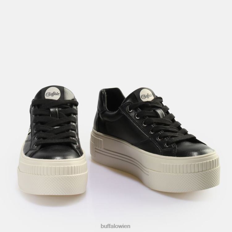 bei Buffalo gepaarte Schnür-Lo-Sneaker-Low-Vegan schwarz/cremefarben 0FX48377 |Turnschuhe