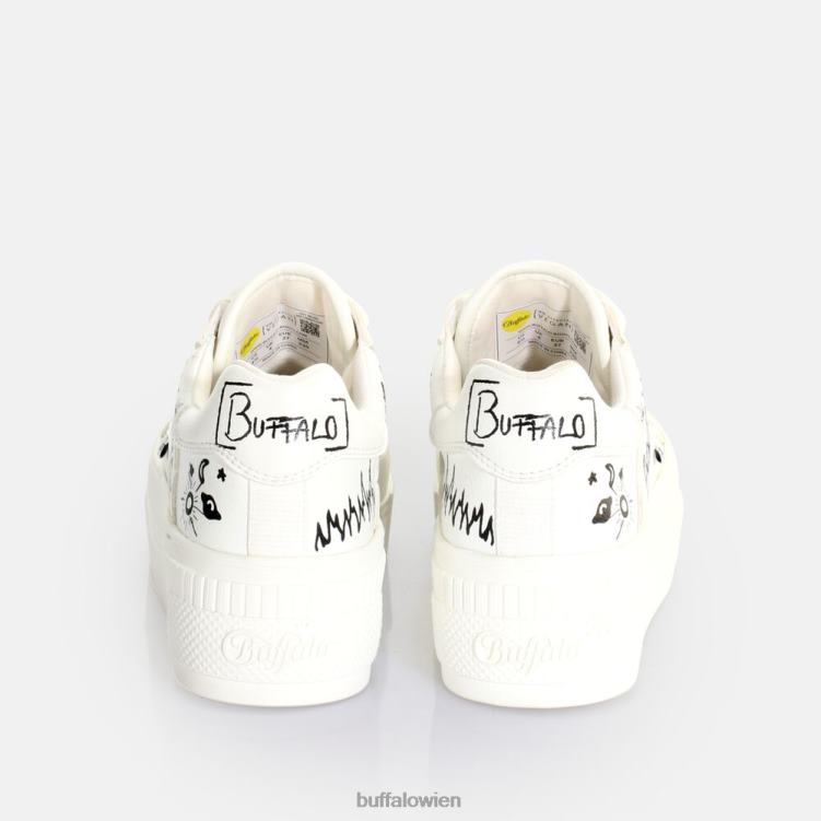 bei Buffalo gepaarte Schnür-Lo-Sneaker-Low-Vegan weißes Graffiti 0FX48545 |Turnschuhe