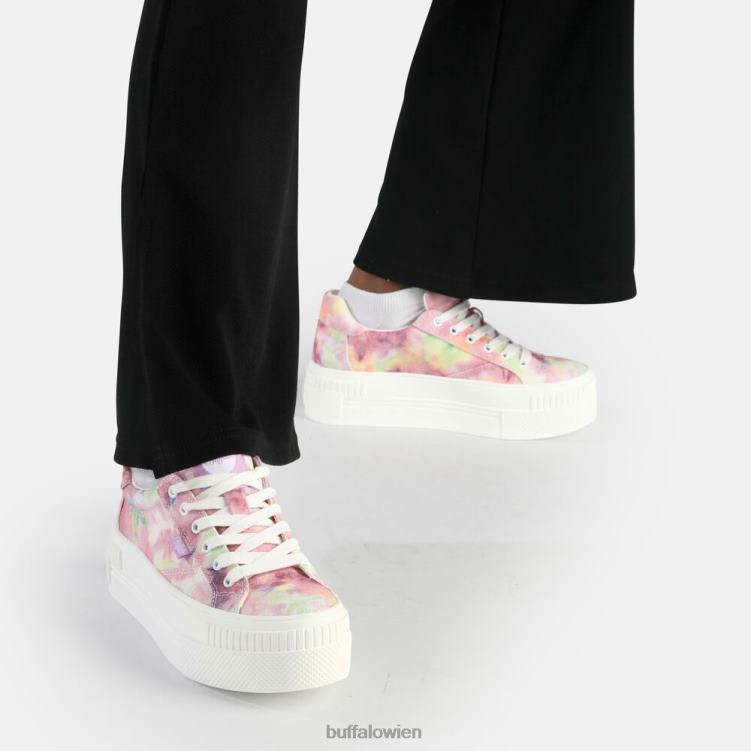 bei Buffalo gepaarte Sneakers Low Vegan Batik-Lila 0FX48110 |Turnschuhe