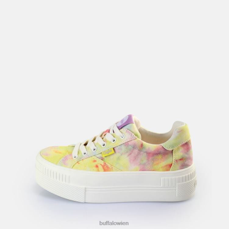 bei Buffalo gepaarte Sneakers Low Vegan Batikkoralle/Grün 0FX48115 |Turnschuhe