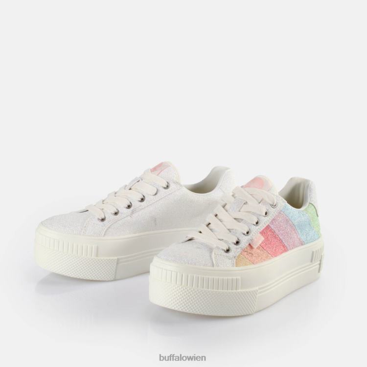 bei Buffalo gepaarte Sneakers Low Vegan weiß/regenbogen 0FX48457 |Turnschuhe
