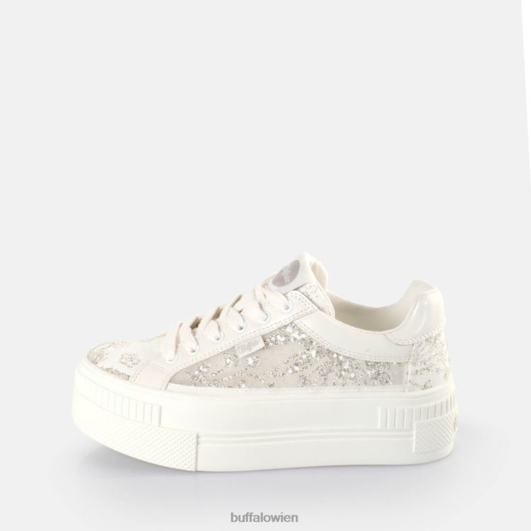 bei Buffalo gepaarter Spitzen-Sneaker Low vegan Silber 0FX48131 |Turnschuhe