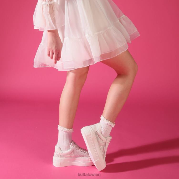 bei Buffalo gepaarter Spitzen-Sneaker Low vegan Silber 0FX48131 |Turnschuhe