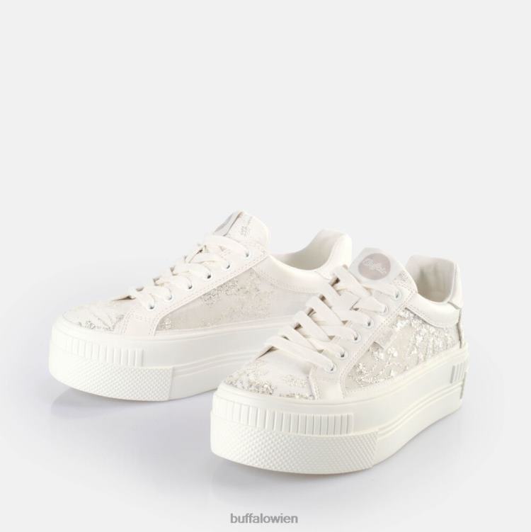 bei Buffalo gepaarter Spitzen-Sneaker Low vegan Silber 0FX48131 |Turnschuhe