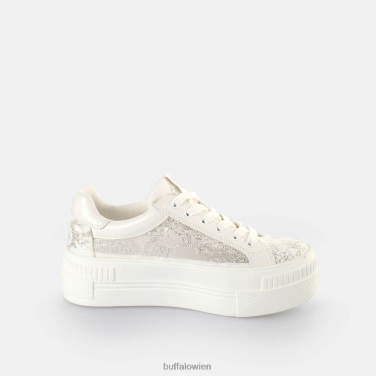 bei Buffalo gepaarter Spitzen-Sneaker Low vegan Silber 0FX48131 |Turnschuhe