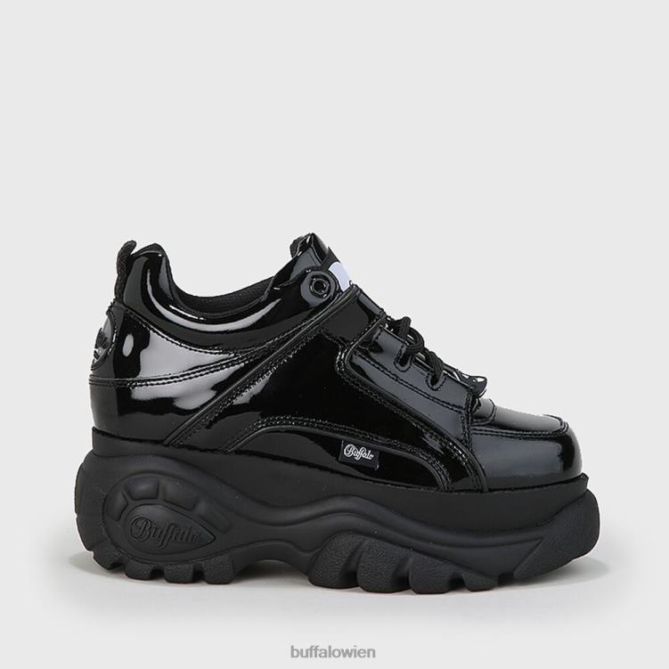 bei Buffalo klassischer Low-Sneaker aus Lackleder Schwarz 0FX48496 |Turnschuhe