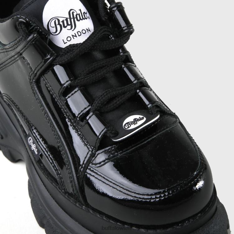 bei Buffalo klassischer Low-Sneaker aus Lackleder Schwarz 0FX48496 |Turnschuhe
