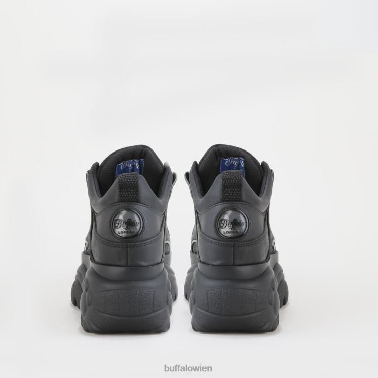 bei Buffalo klassischer Low-Sneaker aus Leder Schwarz 0FX48350 |Turnschuhe