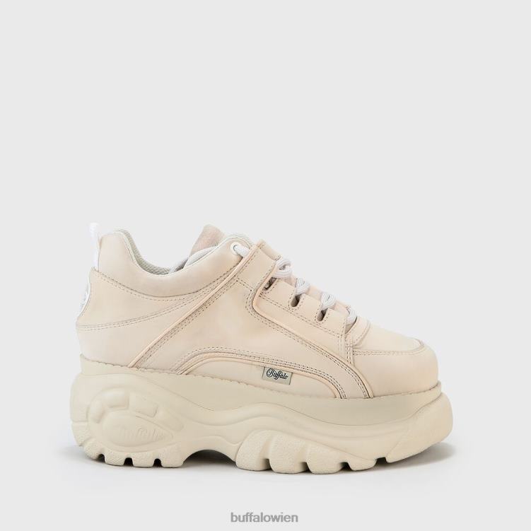 bei Buffalo klassischer Sneaker Low aus Leder Creme 0FX48352 |Turnschuhe
