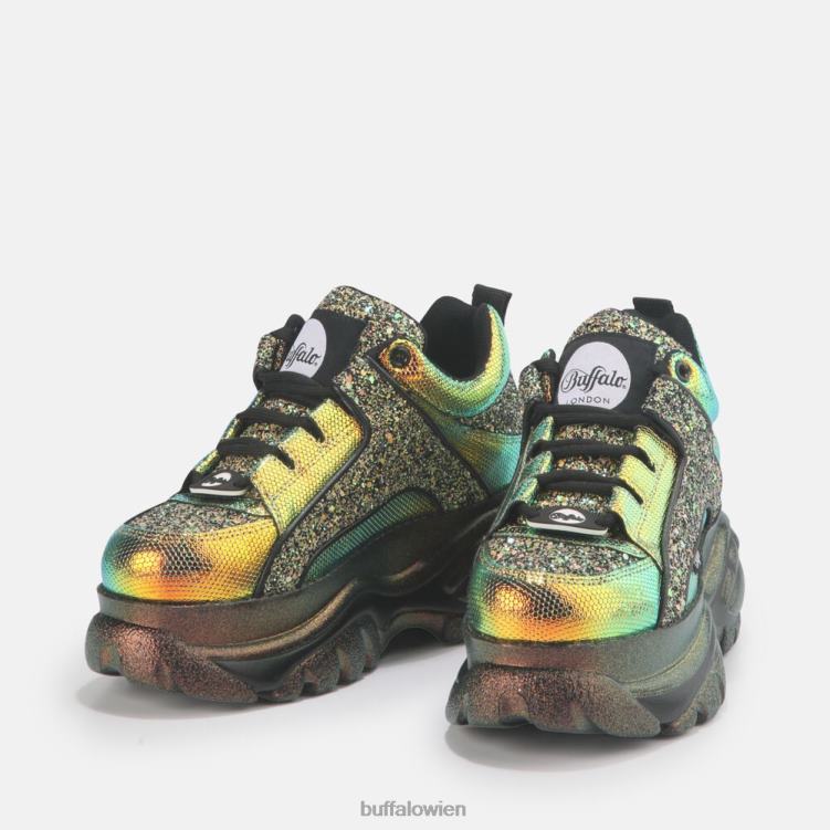 bei Buffalo klassischer Sneaker Low aus Leder Gold 0FX48888 |Turnschuhe