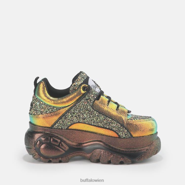 bei Buffalo klassischer Sneaker Low aus Leder Gold 0FX48888 |Turnschuhe